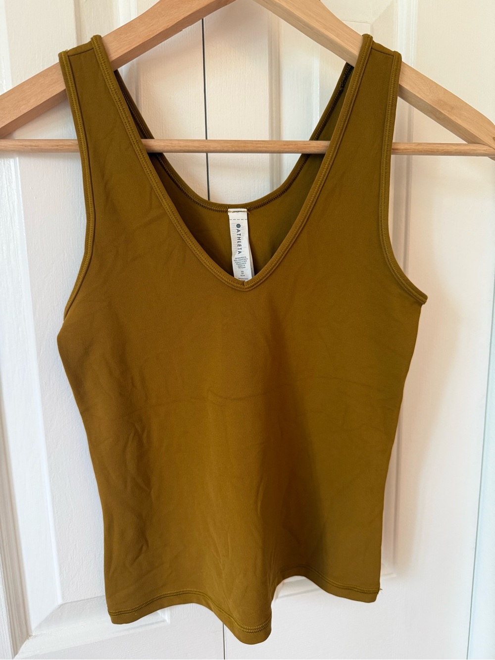 Athleta Olive Green V-Neck Tank Top